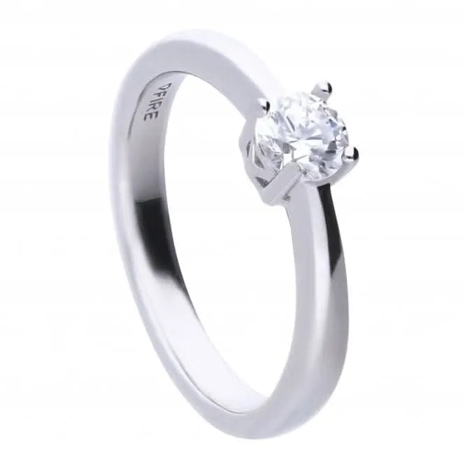 4 Claw Cubic Zirconia Solitaire 0.50ct Ring R3750 Diamonfire Jewellery