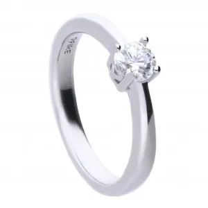 4 Claw Cubic Zirconia Solitaire 0.50ct Ring R3750 Diamonfire Jewellery