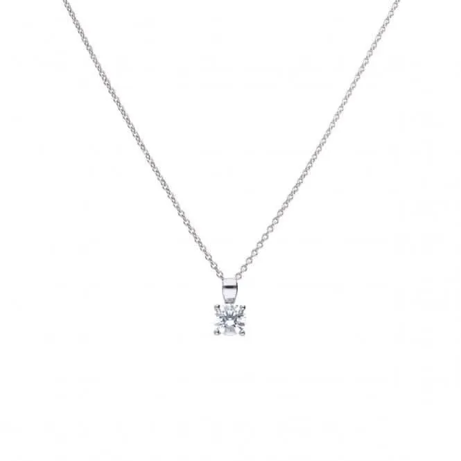 4 Claw Cubic Zirconia Solitaire 0.75ct Pendant P4918 Diamonfire Jewellery
