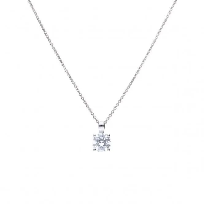 4 Claw Cubic Zirconia Solitaire 2ct Pendant P4920 Diamonfire Jewellery