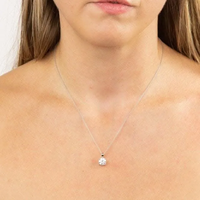 4 Claw Cubic Zirconia Solitaire 2ct Pendant P4920 Diamonfire Jewellery