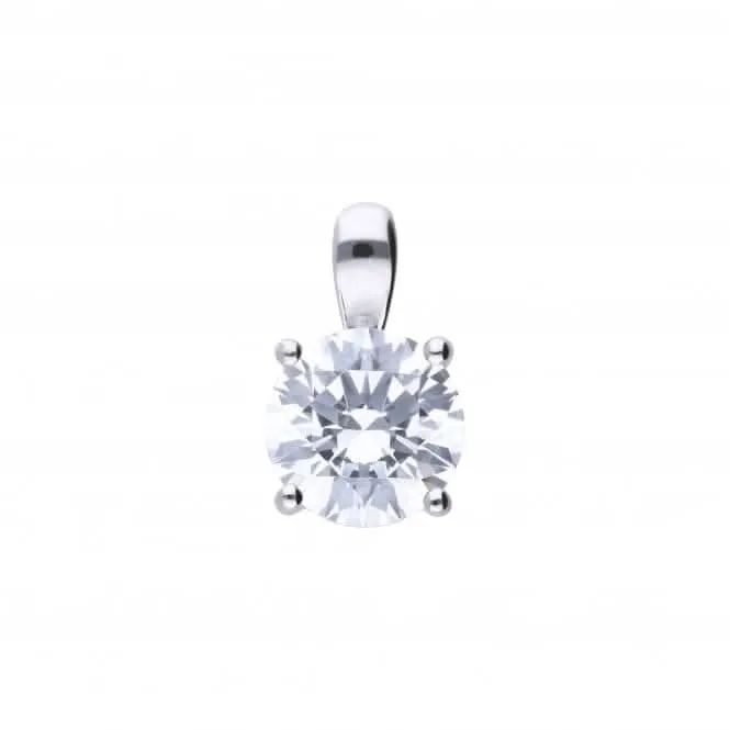 4 Claw Cubic Zirconia Solitaire 2ct Pendant P4920 Diamonfire Jewellery