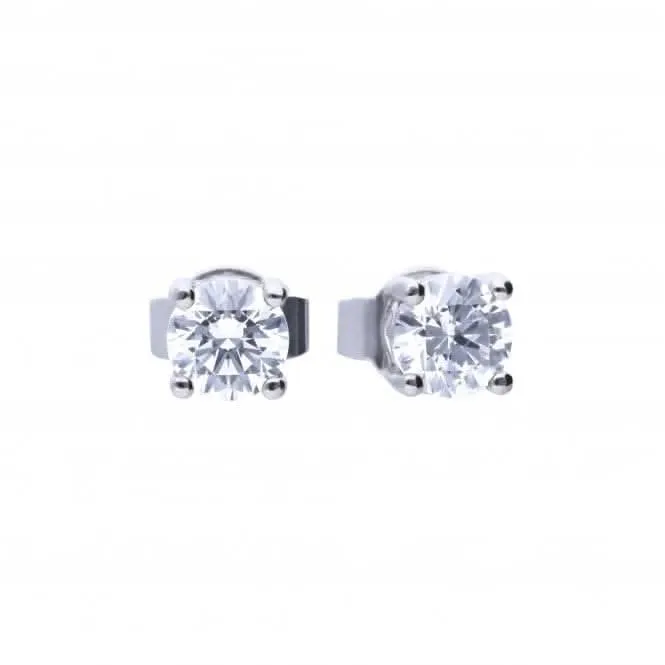 4 Claw Cubic Zirconia Studs 0.50ct E5905 Diamonfire Jewellery