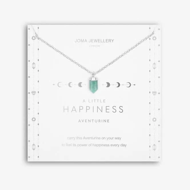 Affirmation Crystal A Little Happiness Aventurine Silver 46cm Extender Necklace 5267 Joma Jewellery
