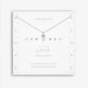 Affirmation Crystal A Little Love Rose Quartz Silver 46cm Extender Necklace 5264 Joma Jewellery