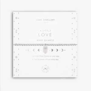 Affirmation Crystal A Little Love Rose Quartz Silver Stretch Bracelet 5258 Joma Jewellery