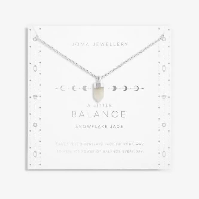Affirmation Crystal Balance Snowflake Jade Silver 46cm   5cm Necklace 6147 Joma Jewellery