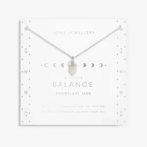 Affirmation Crystal Balance Snowflake Jade Silver 46cm   5cm Necklace 6147 Joma Jewellery
