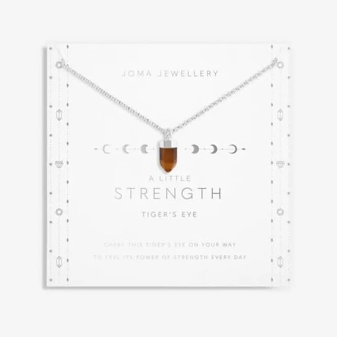 Affirmation Crystal Strength Tiger's Eye Silver 46cm   5cm Necklace 6149 Joma Jewellery
