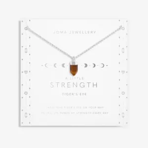 Affirmation Crystal Strength Tiger's Eye Silver 46cm   5cm Necklace 6149 Joma Jewellery