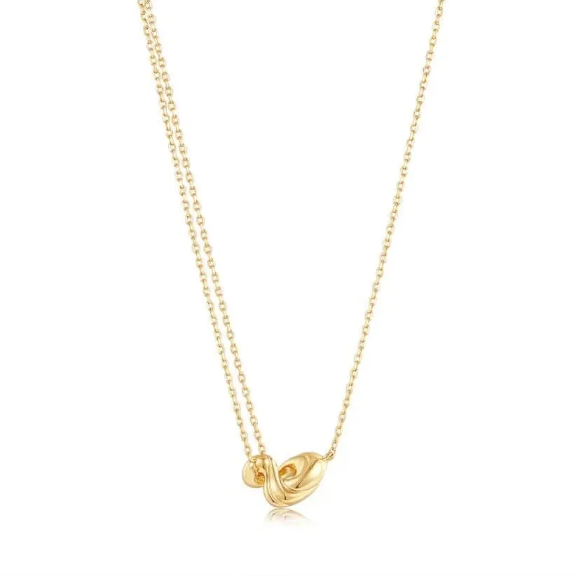 Ania Haie Gold Twisted Wave Mini Pendant Necklace N050-03G Ania Haie Jewellery