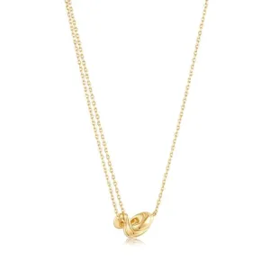 Ania Haie Gold Twisted Wave Mini Pendant Necklace N050-03G Ania Haie Jewellery