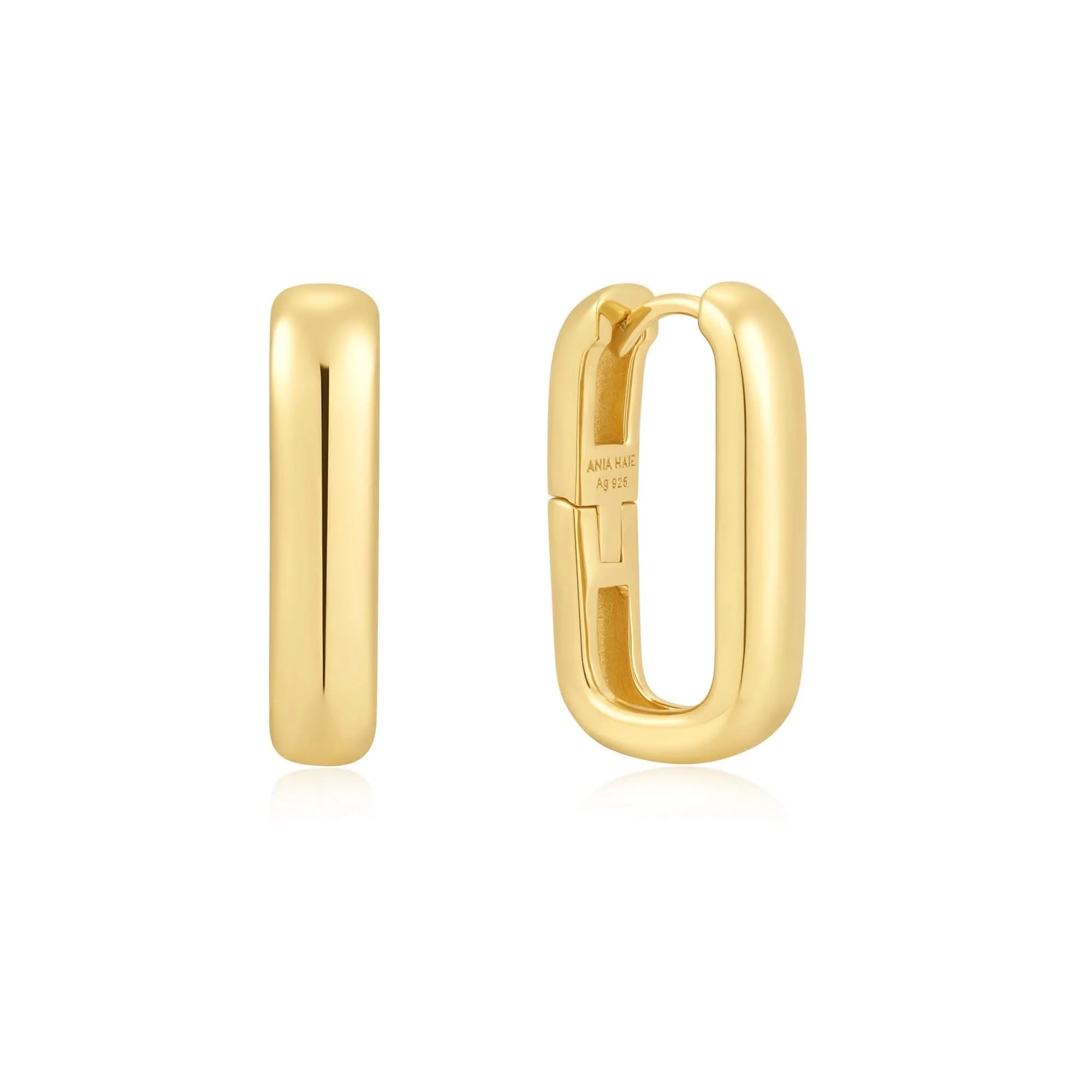 Ania Haie Gold Wide Paper Clip Earrings E058-08G Ania Haie Jewellery