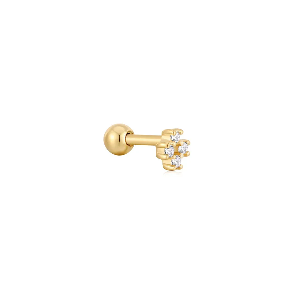 Ania Haie Jewellery Ear Edit Capsule - Sparkle Cross Barbell Single Earring - 2 colours
