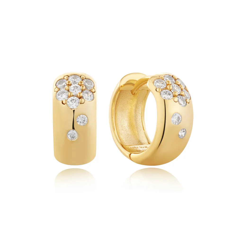Ania Haie Jewellery Modern Muse - CZ Thick Huggies  - 2 colours