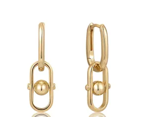Ania Haie Jewellery Spaced Out - Gold Orb Link Drop Earrings