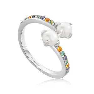 Ania Haie Silver Gem Pearl Wrap Ring R054-03H Ania Haie Jewellery