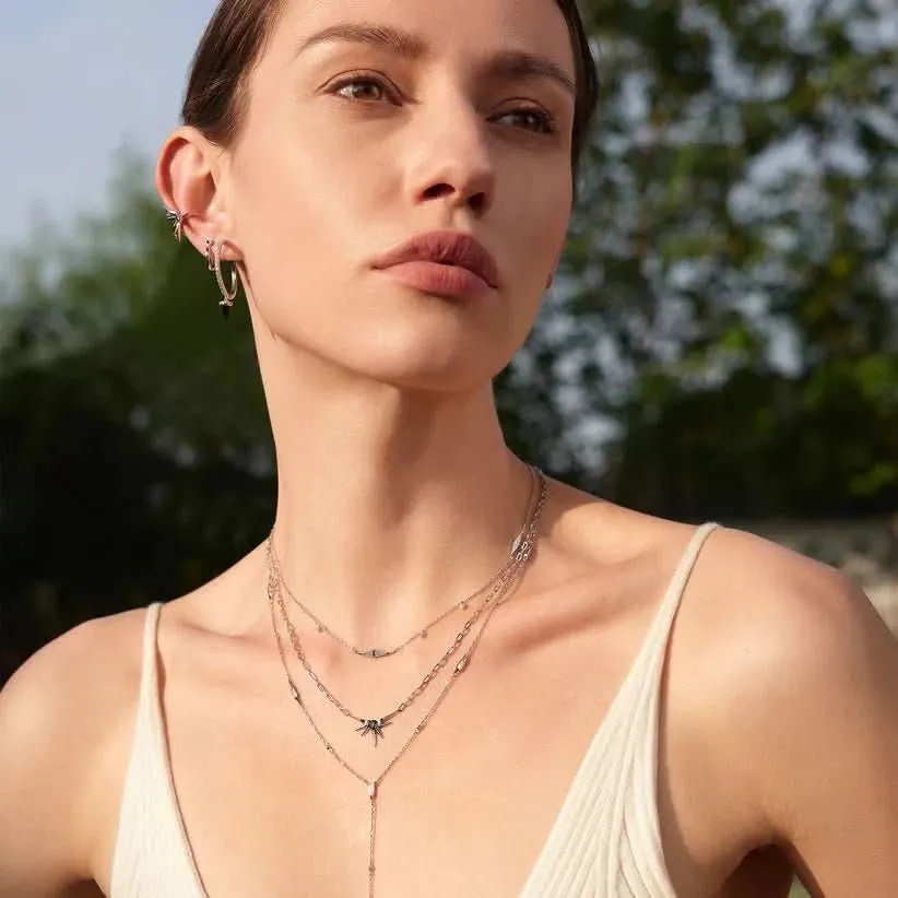 Ania Haie Silver Geometric Sparkle Chain Necklace N053-06H Ania Haie Jewellery