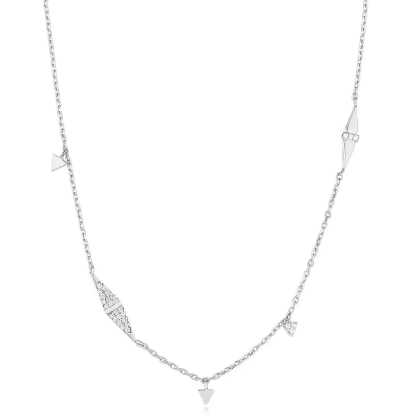 Ania Haie Silver Geometric Sparkle Chain Necklace N053-06H Ania Haie Jewellery