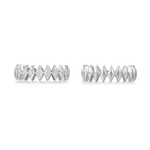 Ania Haie Silver Half Pave Sparkle Ring R061-04H Ania Haie Jewellery
