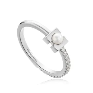 Ania Haie Silver Pearl Modernist Band Ring R054-01H Ania Haie Jewellery