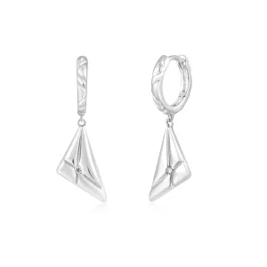 Ania Haie Silver Triangle Kiss Drop Huggies E059-19H Ania Haie Jewellery