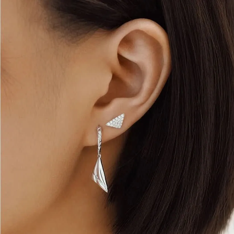 Ania Haie Silver Triangular Pavé Studs E059-06H Ania Haie Jewellery