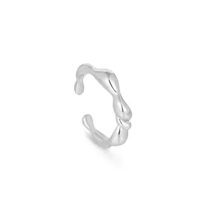 Ania Haie Silver Twisted Wave Adjustable Ring R050-01H Ania Haie Jewellery
