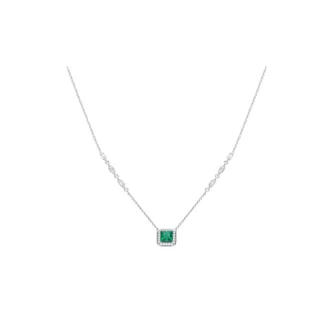 Art Deco Style Emerald Cubic Zirconia Pave Necklace N4402 Diamonfire Jewellery