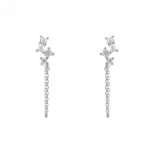 Baguette Zirconia Chain Stud Earrings E6183 Diamonfire Jewellery
