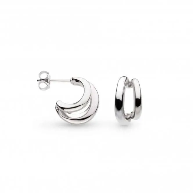 Bevel Cirque Link Twin Hoop Earrings 61886RP Kit Heath Jewelry And Accessories