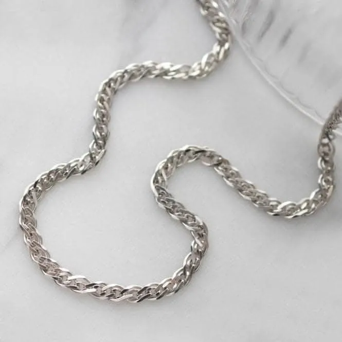 Chain Diamond Cut Woven Link Rhodium Plated 17" Necklace 99904CH17 Kit Heath Jewelry And Accessories