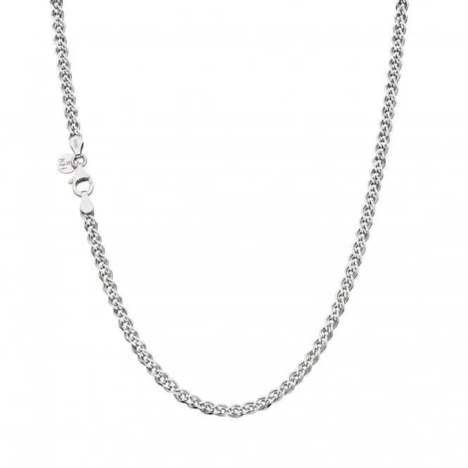Chain Diamond Cut Woven Link Rhodium Plated 17" Necklace 99904CH17 Kit Heath Jewelry And Accessories
