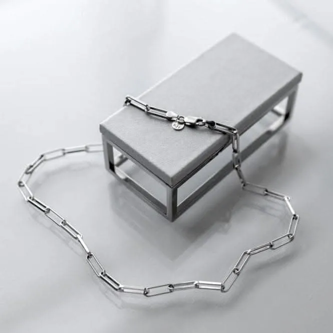 Chain Grande Paperclip Rhodium Plated 18" Necklace 99903CH18 Kit Heath Jewelry And Accessories