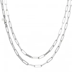 Chain Grande Paperclip Rhodium Plated 32" Necklace 99903CH32 Kit Heath Jewelry And Accessories
