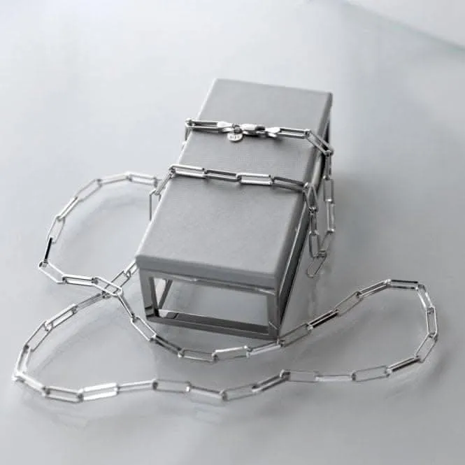 Chain Grande Paperclip Rhodium Plated 32" Necklace 99903CH32 Kit Heath Jewelry And Accessories