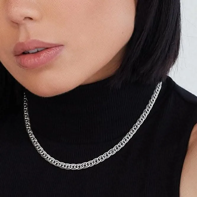 Chain Woven Link Rhodium Plated 17" Necklace 99905CH17 Kit Heath Jewelry And Accessories