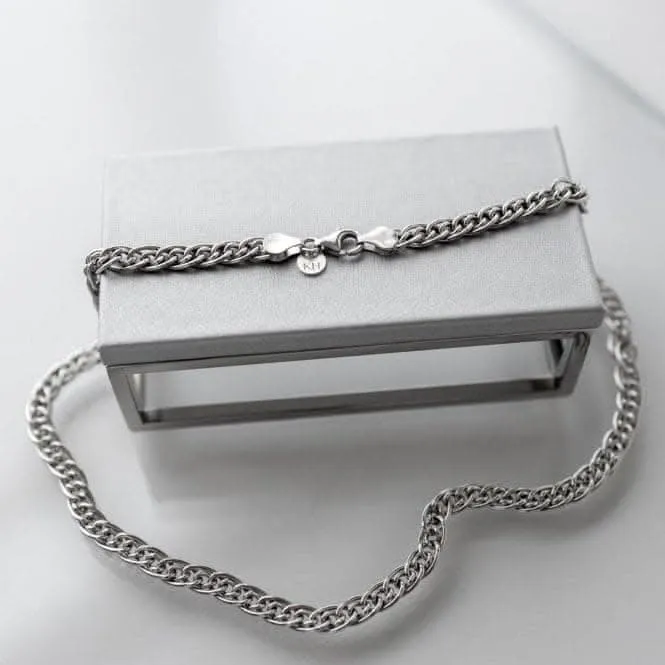 Chain Woven Link Rhodium Plated 17" Necklace 99905CH17 Kit Heath Jewelry And Accessories