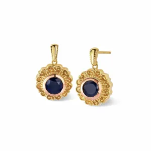 Clogau Jewellery Clogau 9ct Yellow Gold Filigree Sapphire Drop Earrings
