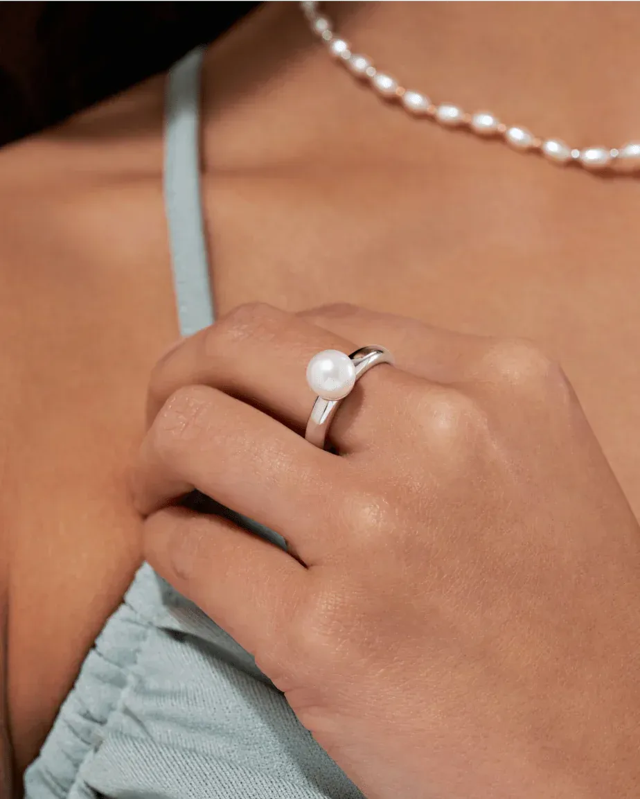 Clogau Jewellery Clogau Beachcomber Sterling Silver Pearl Ring