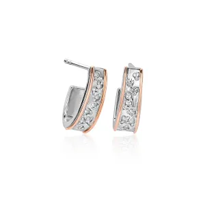 Clogau Jewellery Clogau Cariad Sparkle Sterling Silver Half Hoop Earrings