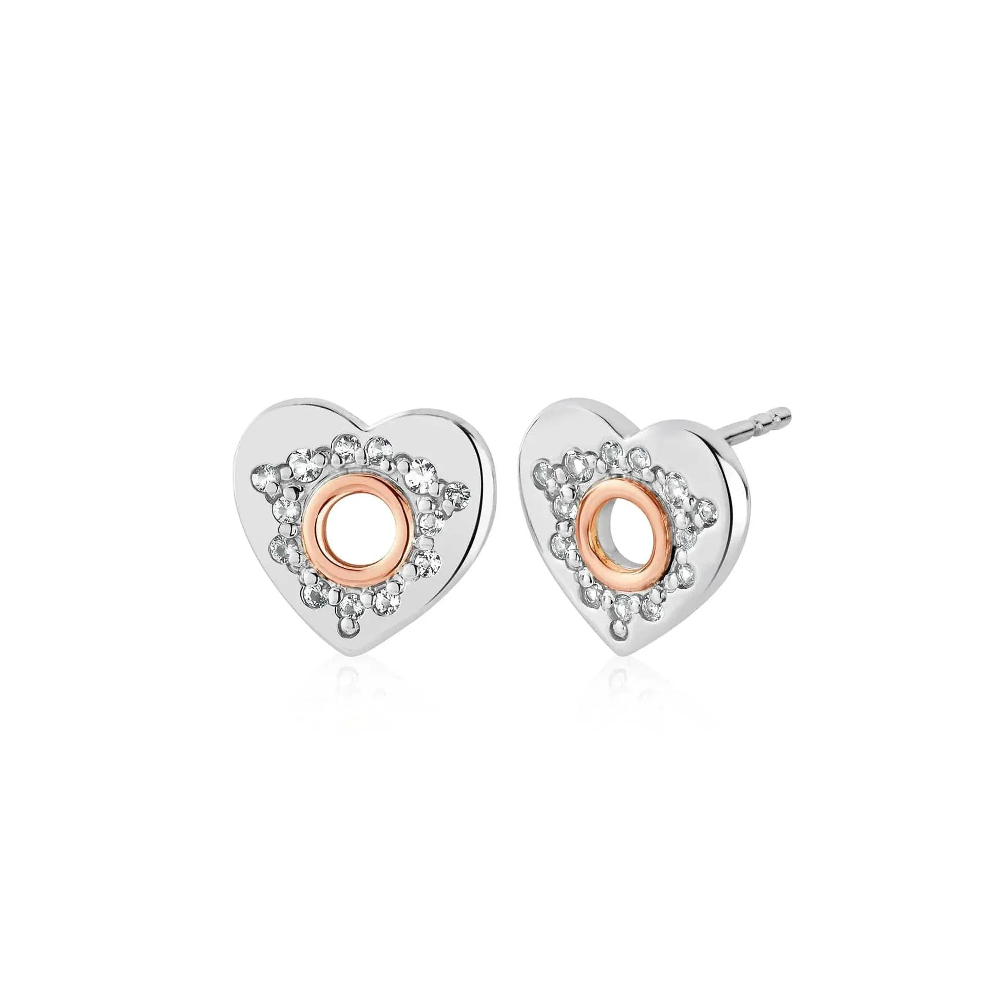 Clogau Jewellery Clogau Cariad Sparkle Sterling Silver Sparkle White Topaz Stud Earrings