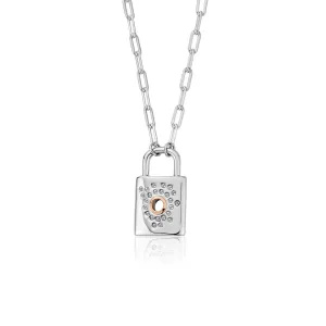 Clogau Jewellery Clogau Cariad Sparkle Sterling Silver Topaz Padlock Necklace