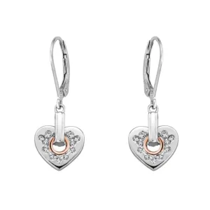 Clogau Jewellery Clogau Cariad Sterling Silver Sparkle Heart Hook Earrings
