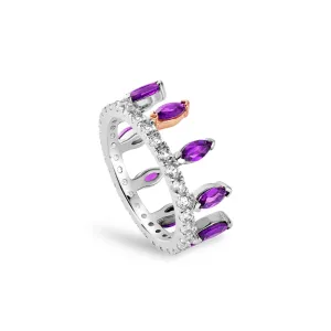 Clogau Jewellery Clogau Celebration Crown Silver and Amethyst Ring