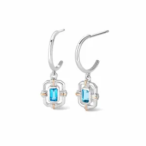 Clogau Jewellery Clogau Enchanted Gateways Sterling Silver Swiss Blue Topaz Drop Earrings