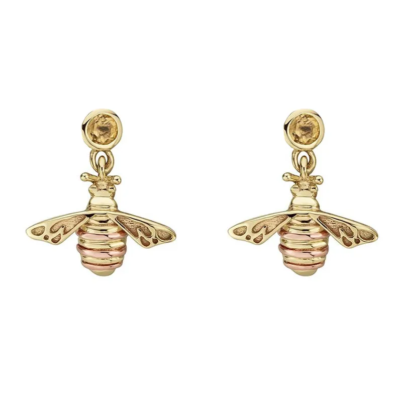 Clogau Jewellery Clogau Honey Bee 9ct Yellow Gold Drop Earrings