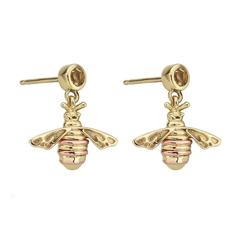 Clogau Jewellery Clogau Honey Bee 9ct Yellow Gold Drop Earrings