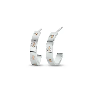 Clogau Jewellery Clogau Insignia Sterling Silver Slim Half-Hoop Earrings