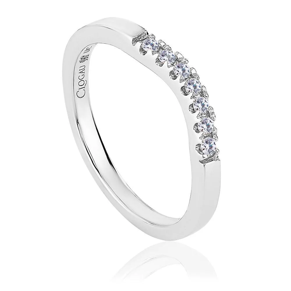 Clogau Jewellery Clogau Past Present Future 18ct White Gold 0.14ct Diamond Wedding Ring